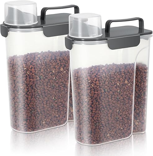 Miniatura 23 de Contenedor de almacenamiento de 5 a 7 libras, recipientes portátiles de comida para mascotas con boquilla grande y taza mejoradas, dispensador de