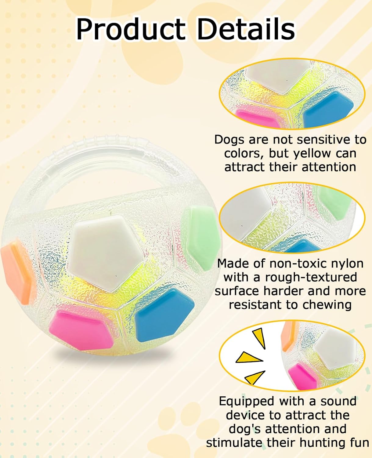 2PCS Dog Soccer Ball Toy with Handles, Calming Kettlebell Toys for Small Medium Large Dogs Playing