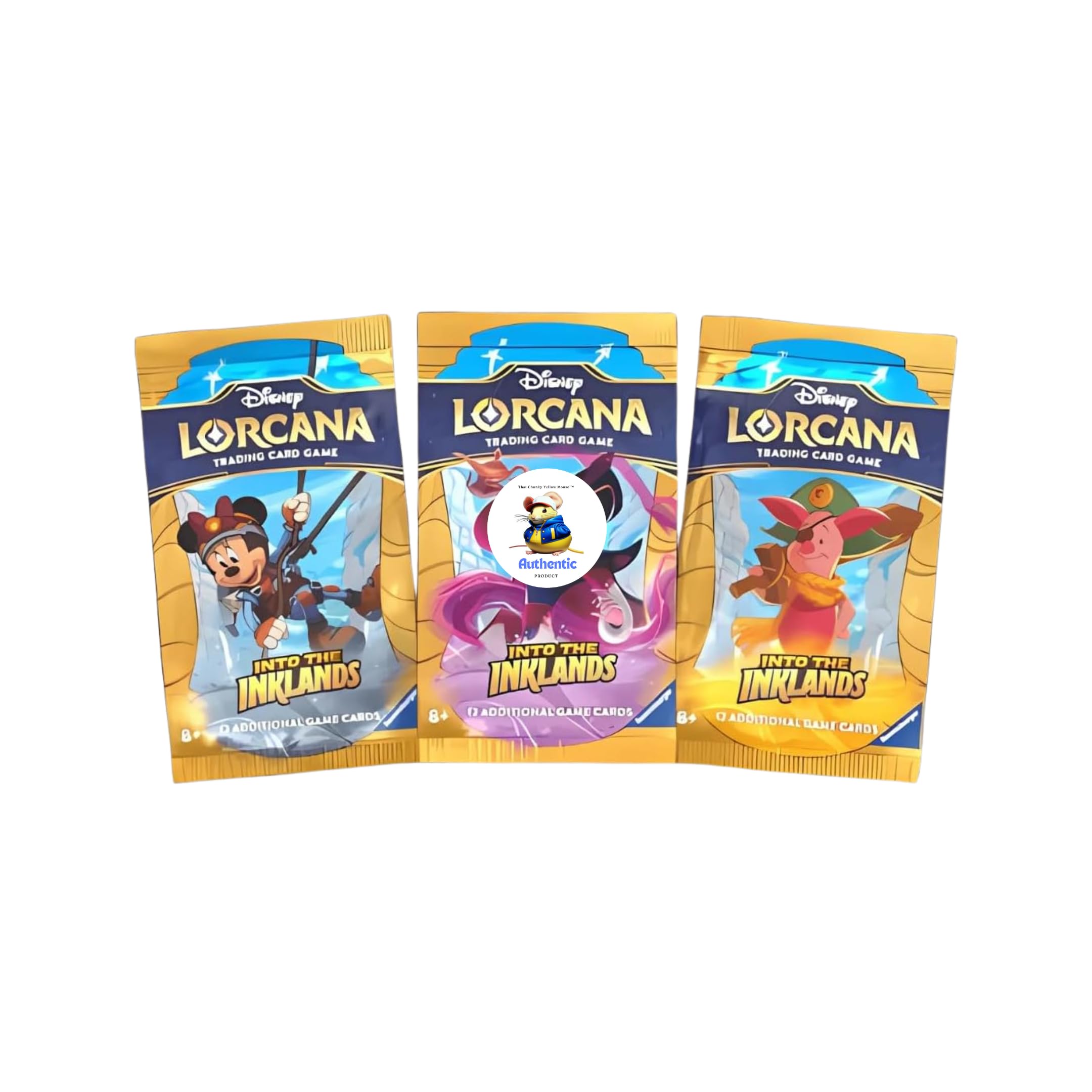 Into the Inklands 3 Packs | Lorcana Art Set 3 Unique Packs | Trading Cards in 3 Booster Packs | For Collectors Disney Lorcana | Into the Inklands Contains 12 Cards Per Pack + TCYM Pouch |