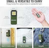 Vista 2 de OLIGHT Oclip linterna recargable EDC de 300 lúmenes con fuentes duales, luz de bolsillo compacta con clip, conveniente carga USB C, luces magnéticas