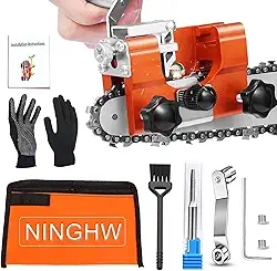 Kit de Afiador de Motosserra, Kit de Afiação de Motosserra com Manivela, Ferramenta Portátil de Afiador de Motosserra com 6 Peças de Pedras de Afiador de Corrente de Motosserra e Bolsa de Armaz
