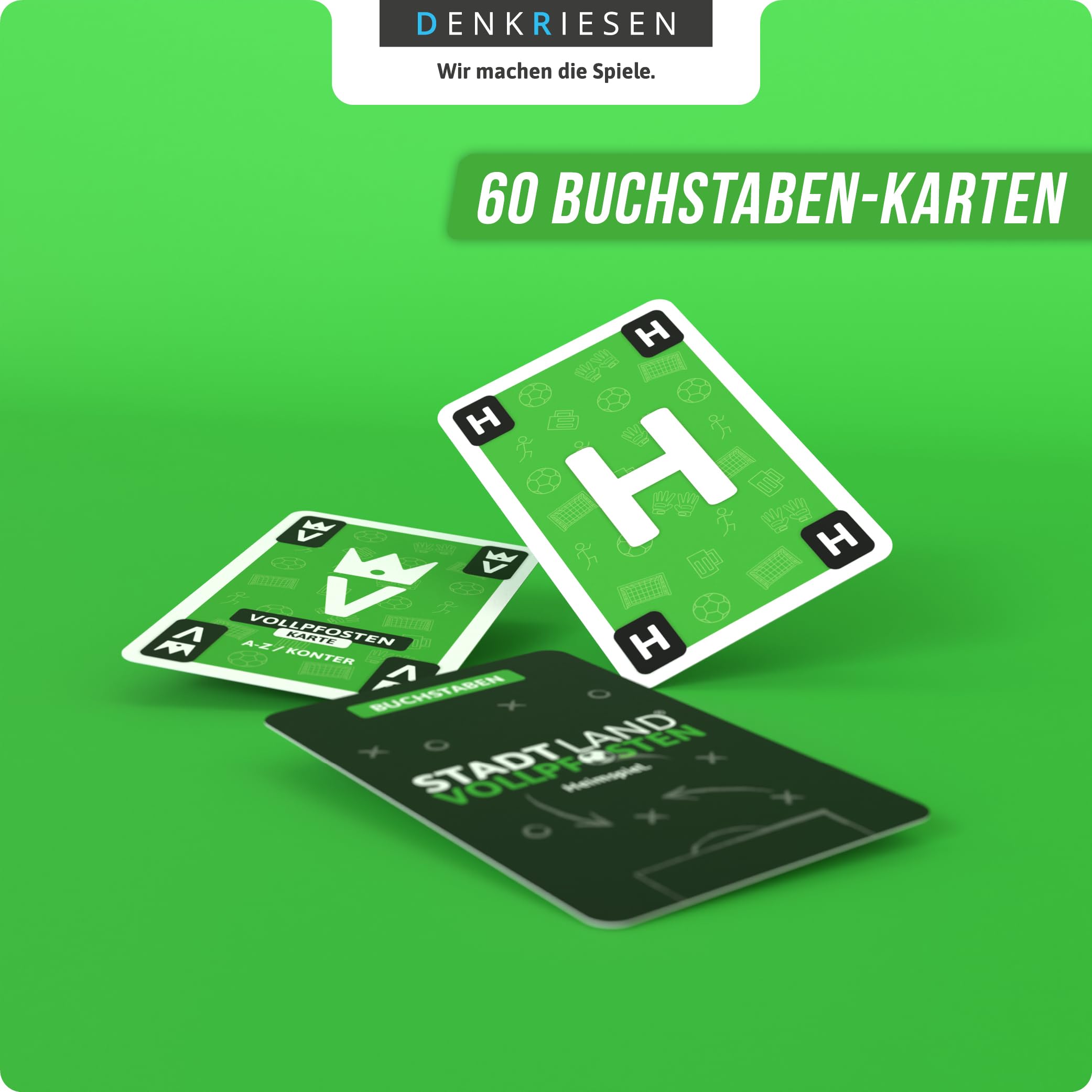 DENKRIESEN - Stadt Land Vollpfosten® - The Card Game - Football Edition - Home Game, Green, 12.5 x 11.5 x 4.5 cm - Image 3