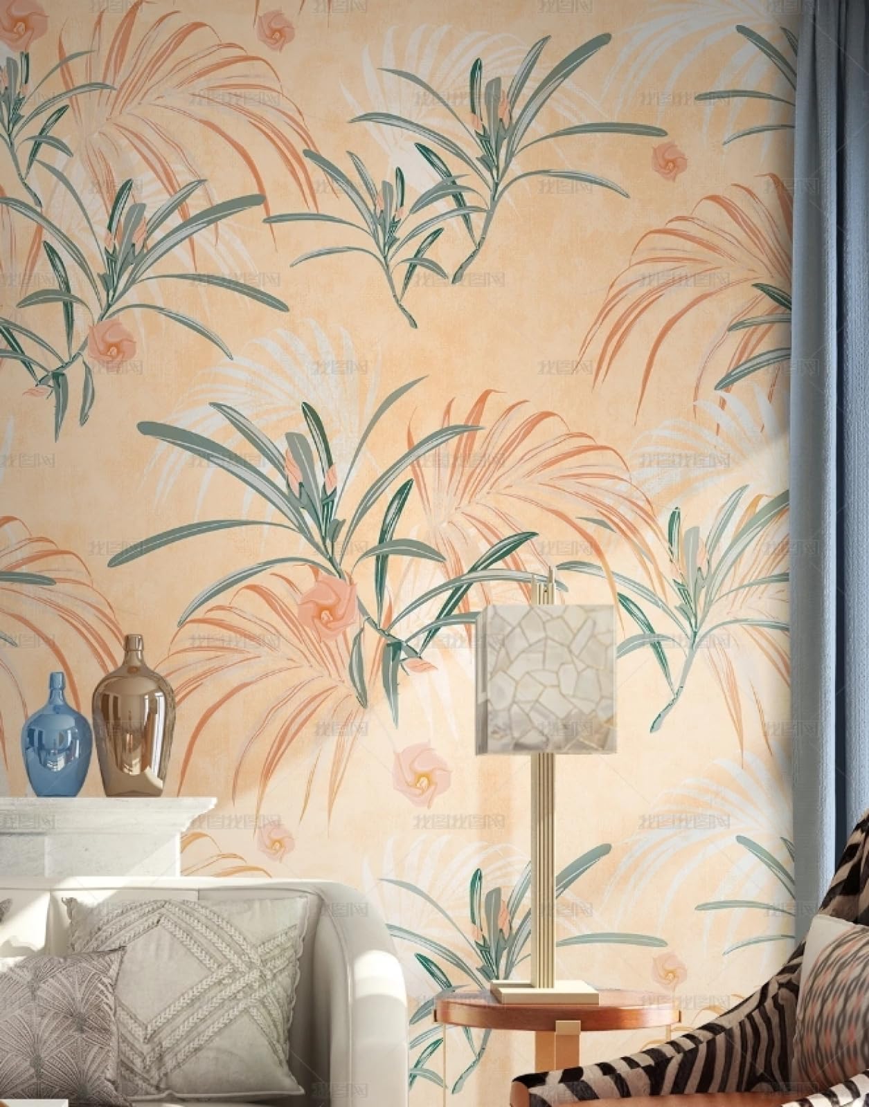 Papier peint autocollant fleurs jaunes 45x600cm pour meuble et mur