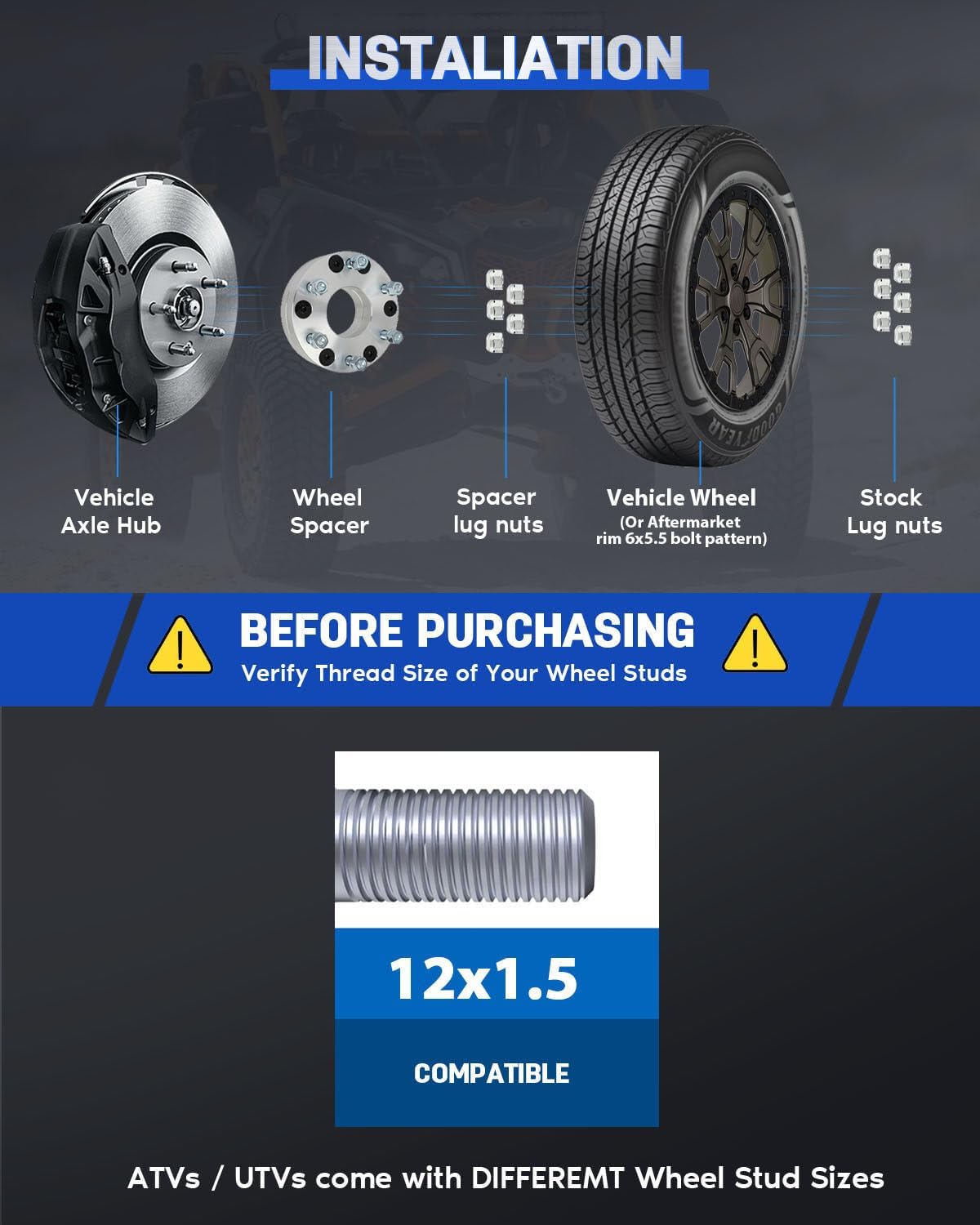 ECCPP 2PCS change bolt pattern from 5x4.5 to 6x5.5 Wheel Adapters Conversion 2" 5 Lug Fit for Toyota Avalon 1995-2015| for Toyota Camry 1992-2015| for 2001-2012 for Ford Escape(Only 6x5.5 Wheels)