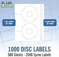 Vista 19 de Etiqueta de CD/DVD de cara completa Cantidad de 1000 discos, 2000 lomo 250 hojas en total Blanco mate permanente Compatible con inyección