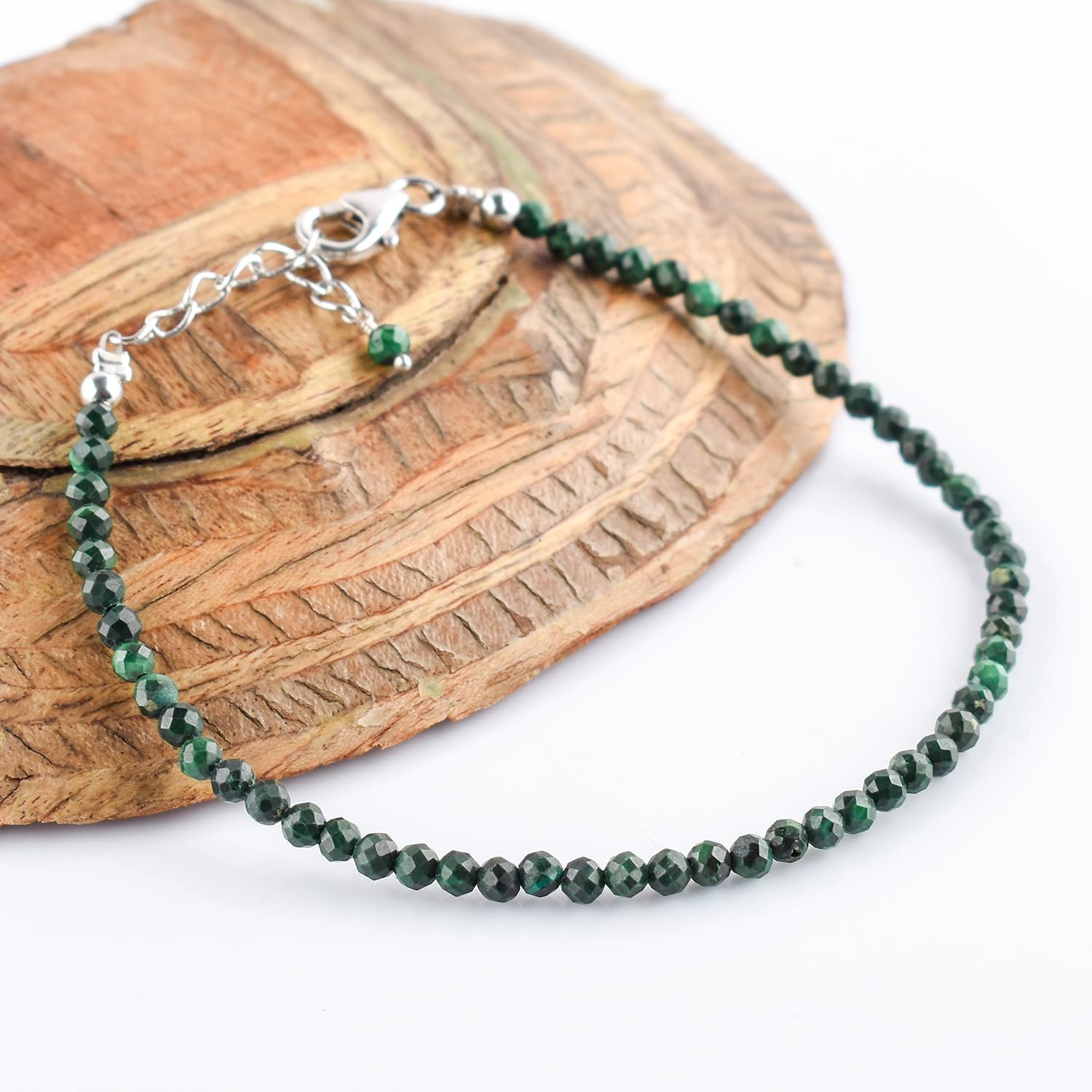 InfinityGemsArt Natural Bracelet For Women Gemstone Micro Beads Dainty Jewelry Christmas Gifts for Women, Birthstone, Stone Jewelry 925 Sterling Silver Chain 8 inch Adjustable - Image 3