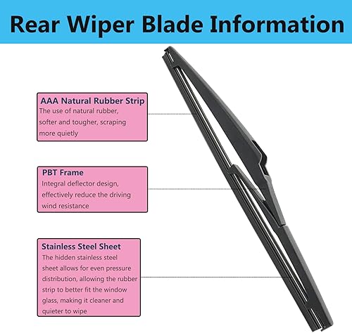 Miniatura 3 de Rear Wiper Blade Arm Set Replacement for Jeep Grand Cherokee 2014-2022 Back Glass Wipers, Factory OE Style Rear Windshield Wiper Arm & Wiper Blade