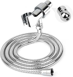 Klabb Adjustable Handheld Shower Head Holder and 79 Inch Hose,Premium ABS Bracket,360 Degree Rotatable Brass Ball and teflon tape,Easy to install,can connect with any standard hand shower thread