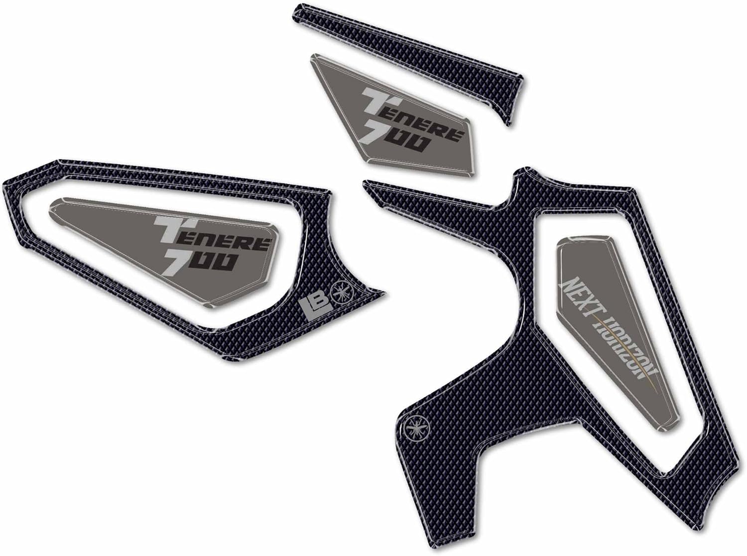 labelbike - 3D Stickers Motorcycle Door Sill Protection and Decoration in Resin Compatible with Yamaha Tenere 700 2025 - Gold Color