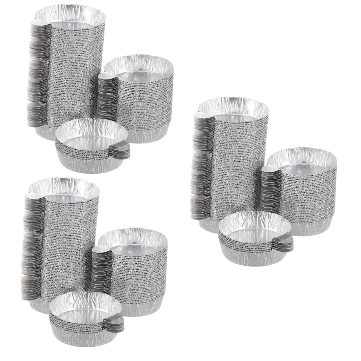 WOONEKY 150 Pcs Aluminum Foil Weighing Dish Weighing Trays Sample Weighing Weigh Boats Weighing Boats Aluminum Foil Weighing Plate Aluminum Foil Weighing Tray Balance Weighing Pans Scale