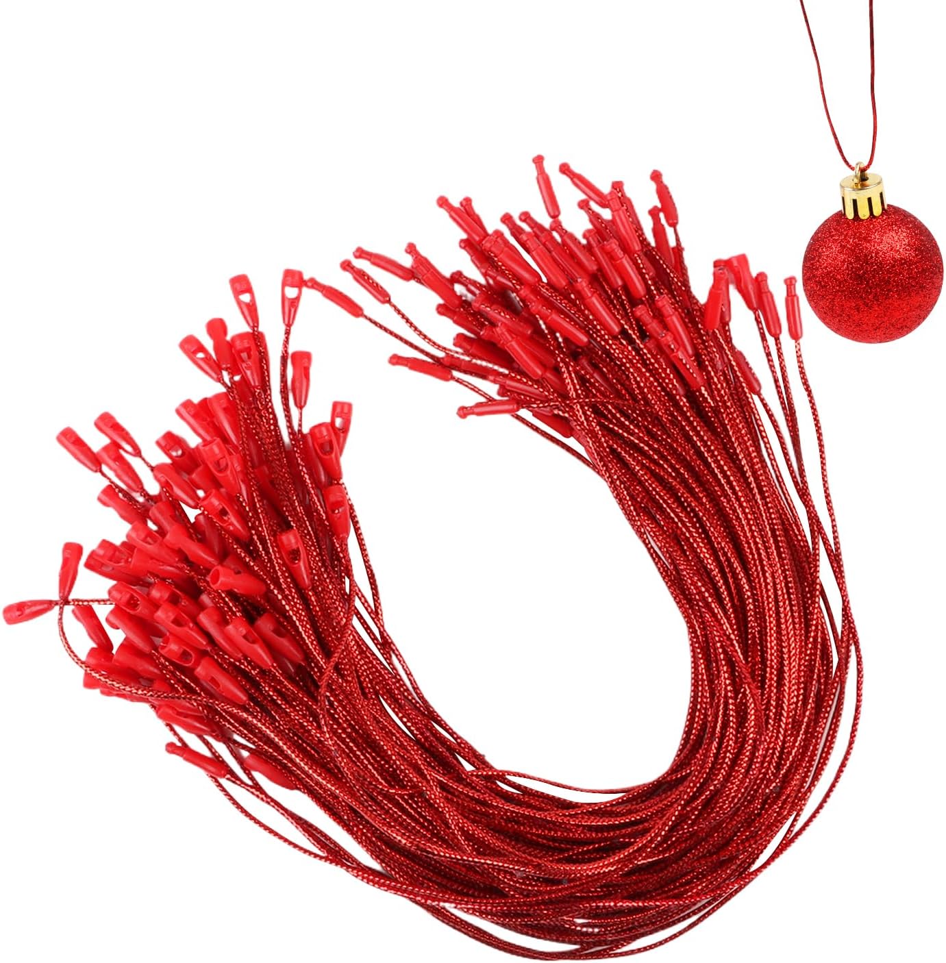 VEYLIN 100 Pcs 20cm Christmas Ornament Hanger String, Rope Fasteners