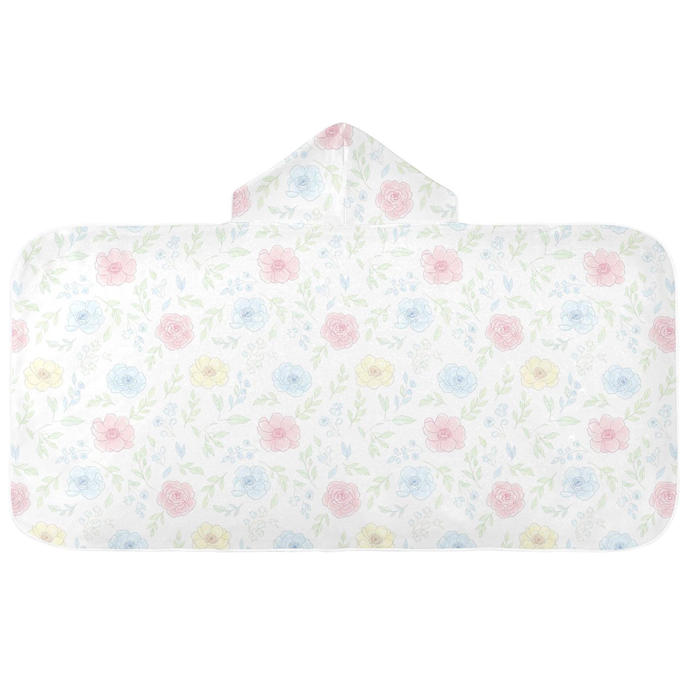 Fuauuyl Wildflowers Hooded Baby Bath Towel Soft & Breathable Towel for Newborns Infants Toddlers, Nursery Essential