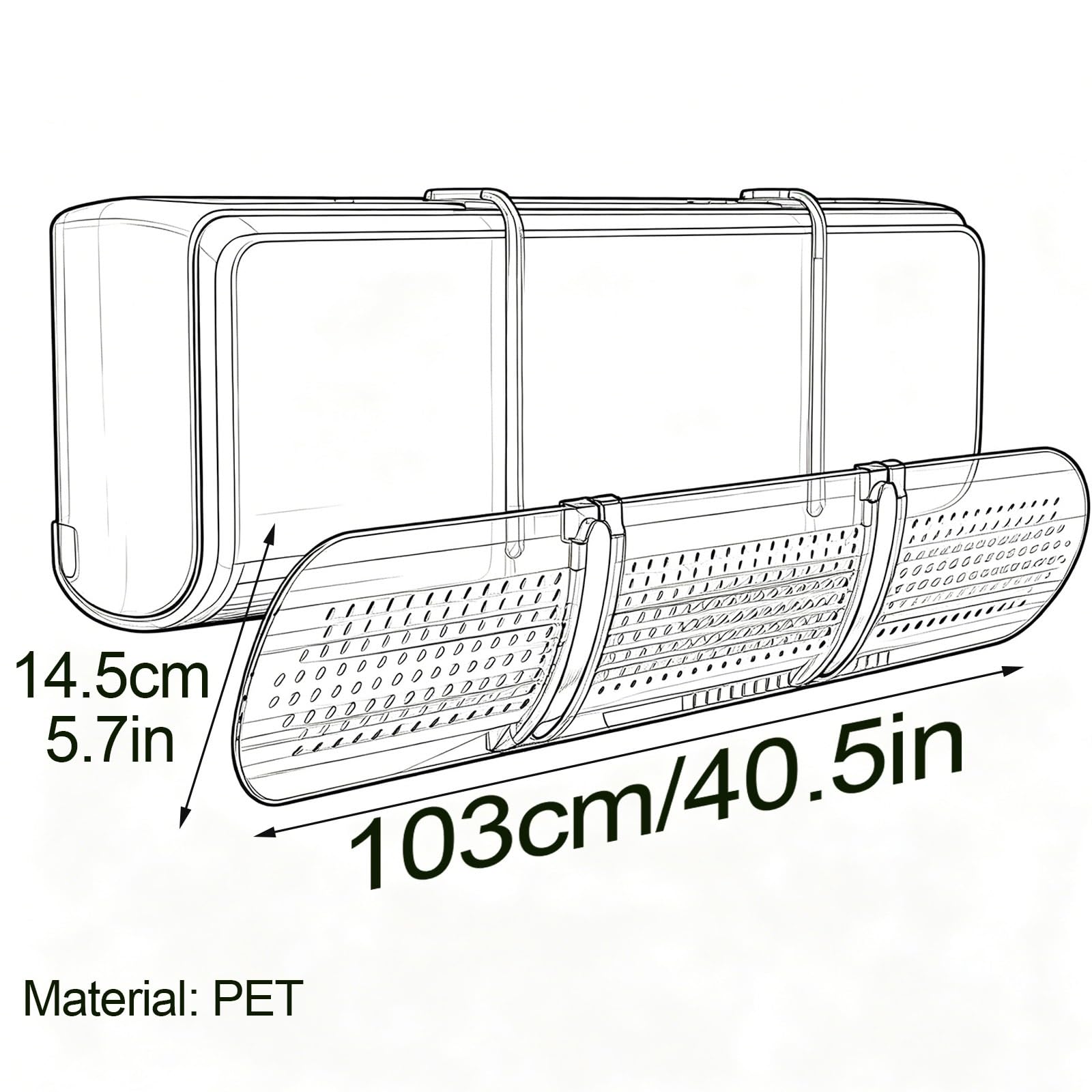 Deflettore Climatizzatore Trasparente a Parete 103x14,5cm, Barriera Condizionatore Regolabile a 180°, Anti Getto Diretto