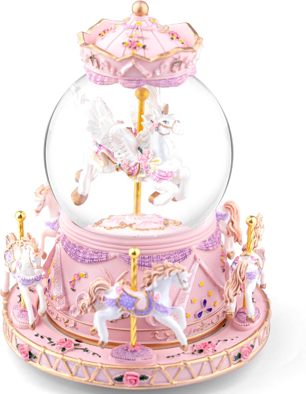 Music Box Unicorn Carousel Horses Snow Globe Gifts, Birthday Gift for Daughter Girls Women, Musical Carousel for Wife Friend Sister Anniversary Christmas Play You are My Sunshine - Image 7