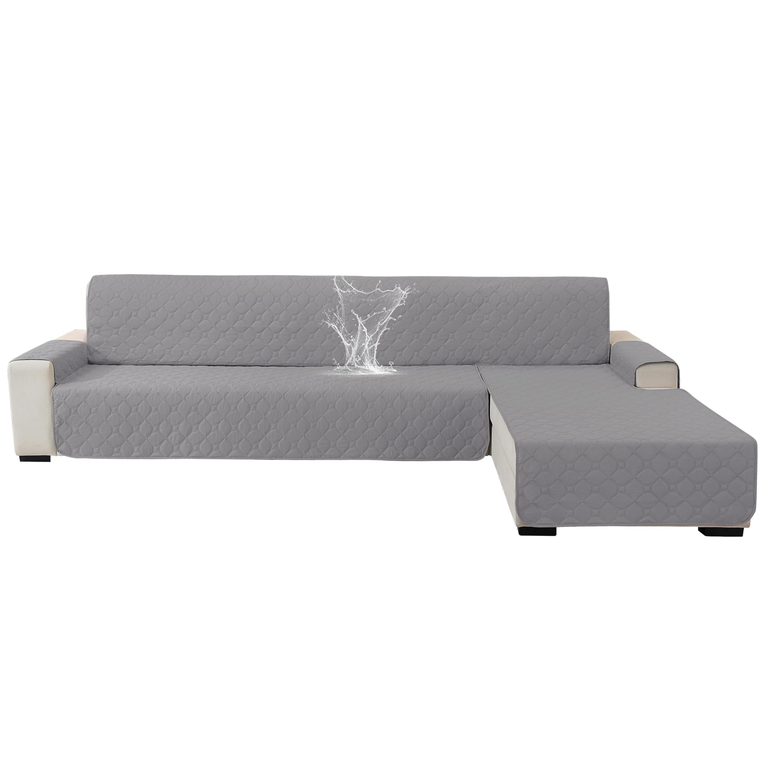 Housse canapé d'angle universel Ystyle en gris clair, l'élégance préservée