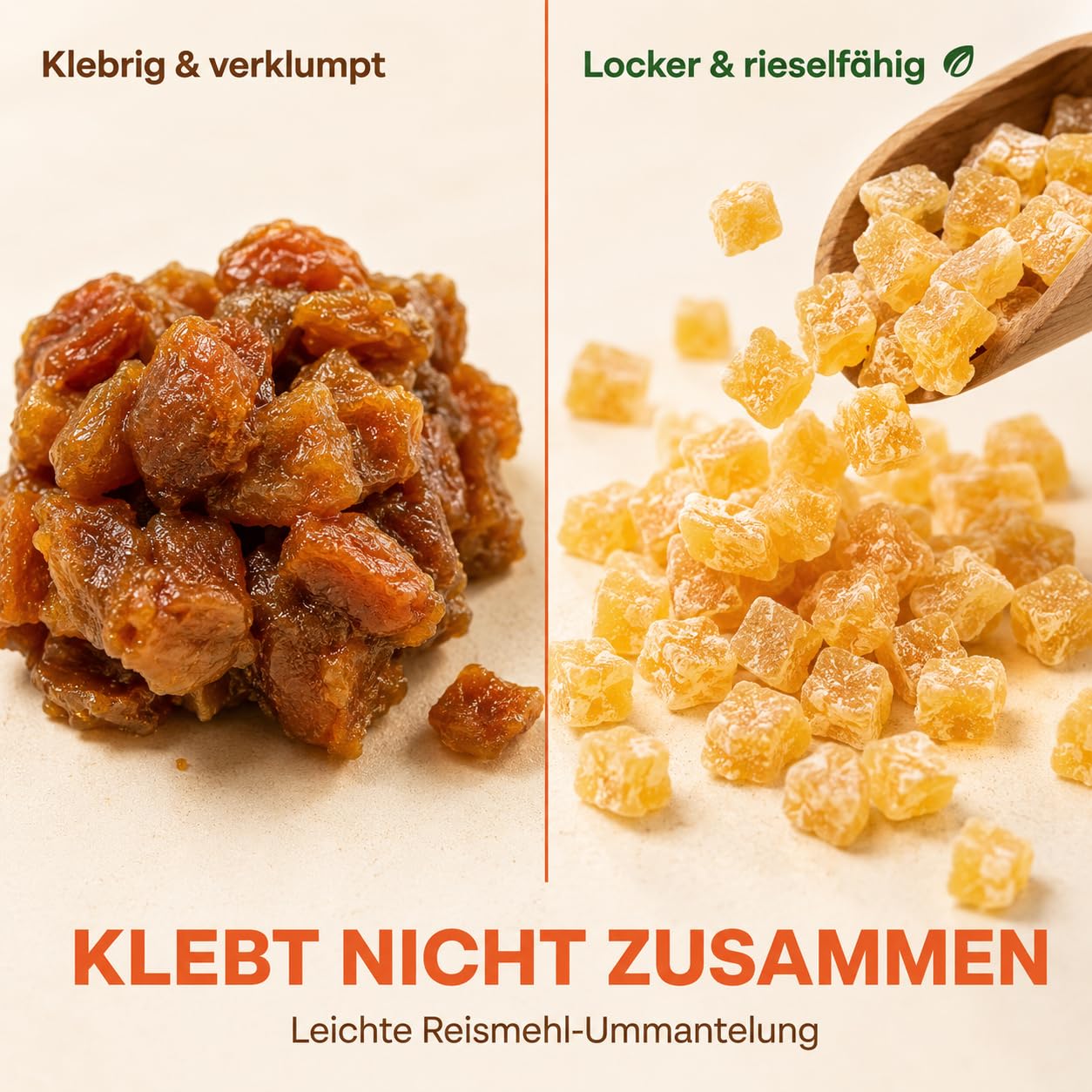 GiDeli Getrocknete Aprikosen 4X5kg Gewürfelt Ohne Zuckerzusatz Für Müsli | hoher Fruchtanteil, klebt nicht dank Reismehl, direkt einsatzbereit, ideal für Müsli, Joghurt und zum Backen
