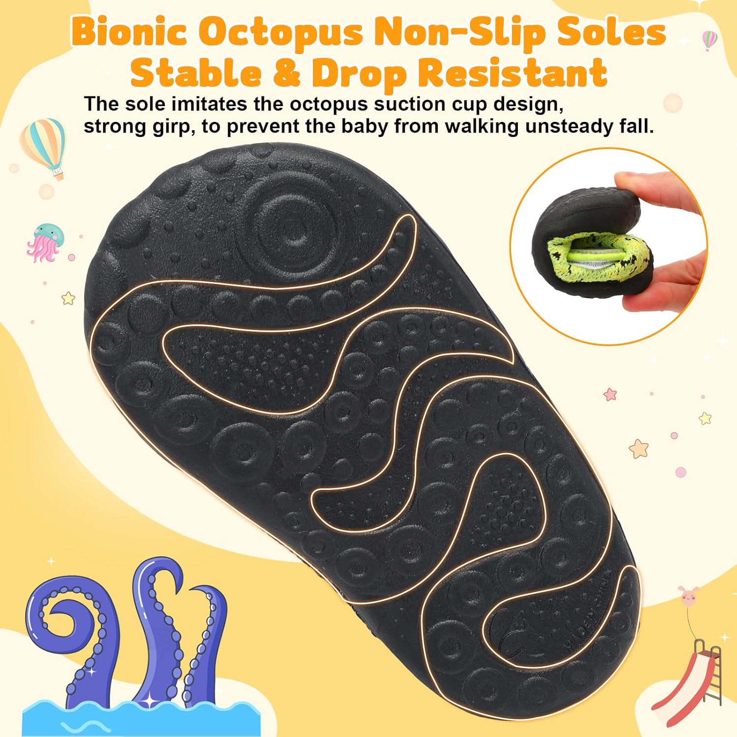 FEETCITY Baby First Walking Shoes Wide Baby Shoes Infant Sneakers Newborn Crib Shoe Barefoot Lightweight Slip On Shoe - Image 7