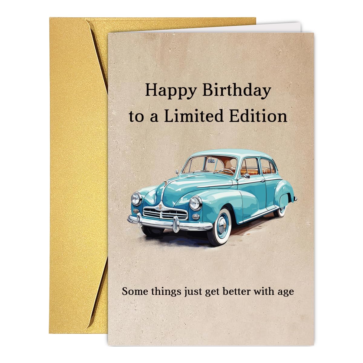 Vintage Birthday Cards For Him - Timeless & Classic Cars - Happy Birthday Card For Dad Husband Uncle Grandad From Son Daughter, Father Birthday Gifts, 5.7 X 5.7 Inch Seasonal Greeting Cards - View #6