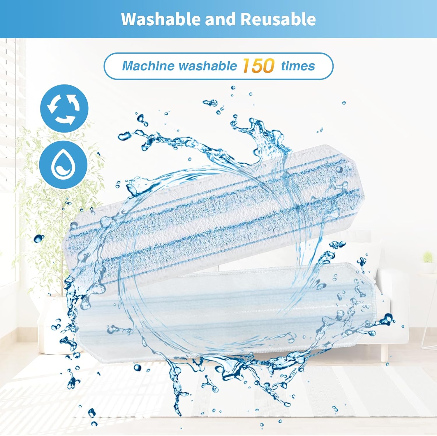 15 Pack Microfiber Mop Pads for O-Cedar H2prO Flat Mop System, Washable and Reusable Mop Replacement Heads for Floor Deep Cleaning, Mop Pad Refills for Wet Dry Floor image 4