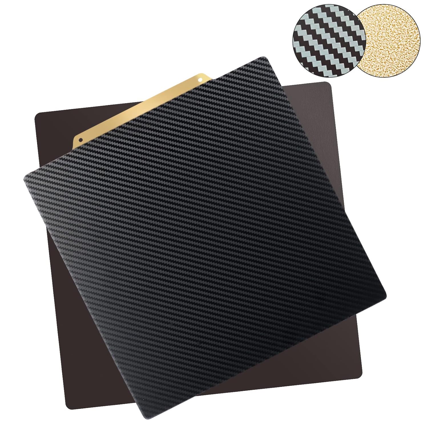 IdeaFormer 350x350mm Double Sided Printing Smooth Carbon Fiber PET + Coated Textured PEI Flexible Build Surface Sheet Heatbed for FYSETC Voron2.4 Size 3D Printer (with Magnetic Base)