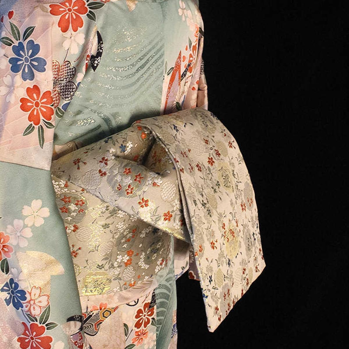 Womens Japanese Kimono Obi Belt Pre Tied Bow Jacquard Long Tailed Belt Sash Yukata Robe Accessories