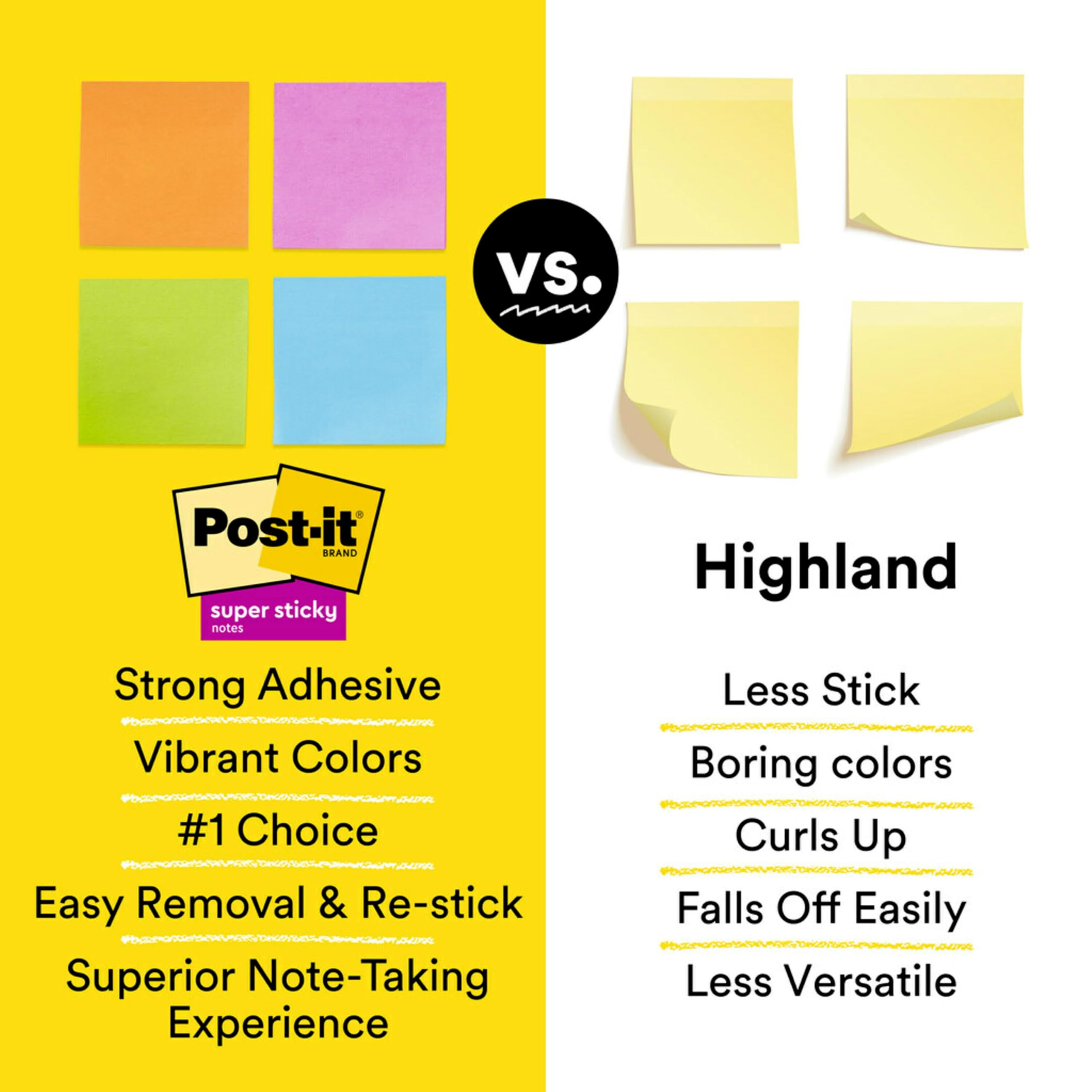 Post-it Super samoprzylepne karteczki w linie, 4 karteczki samoprzylepne, 10 x 10 cm, przybory szkolne i produkty biurowe, idealne do podręczników, notebooków, ścian i powierzchni pionowych, kolekcja