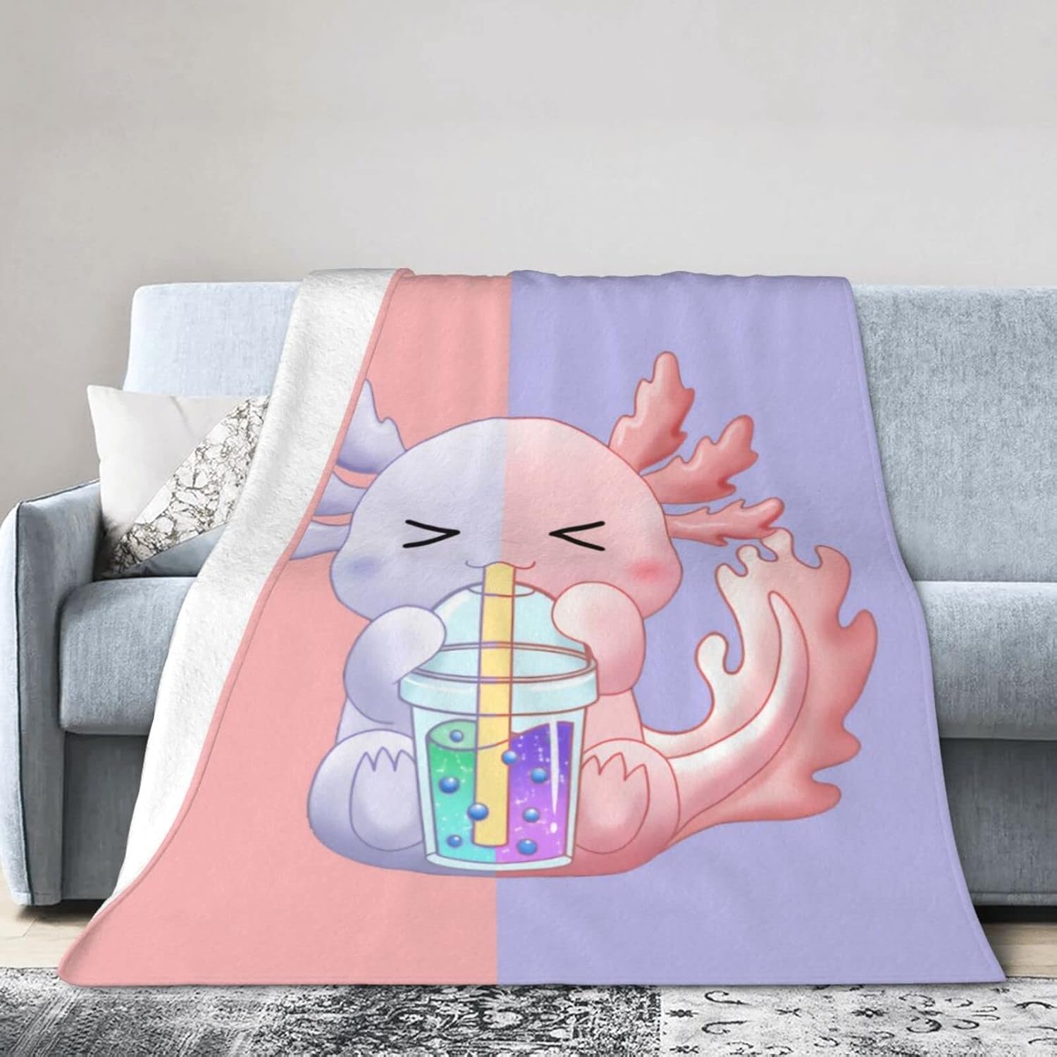 Axolotl Soft Blankets Flannel Bed Throws Lightweight