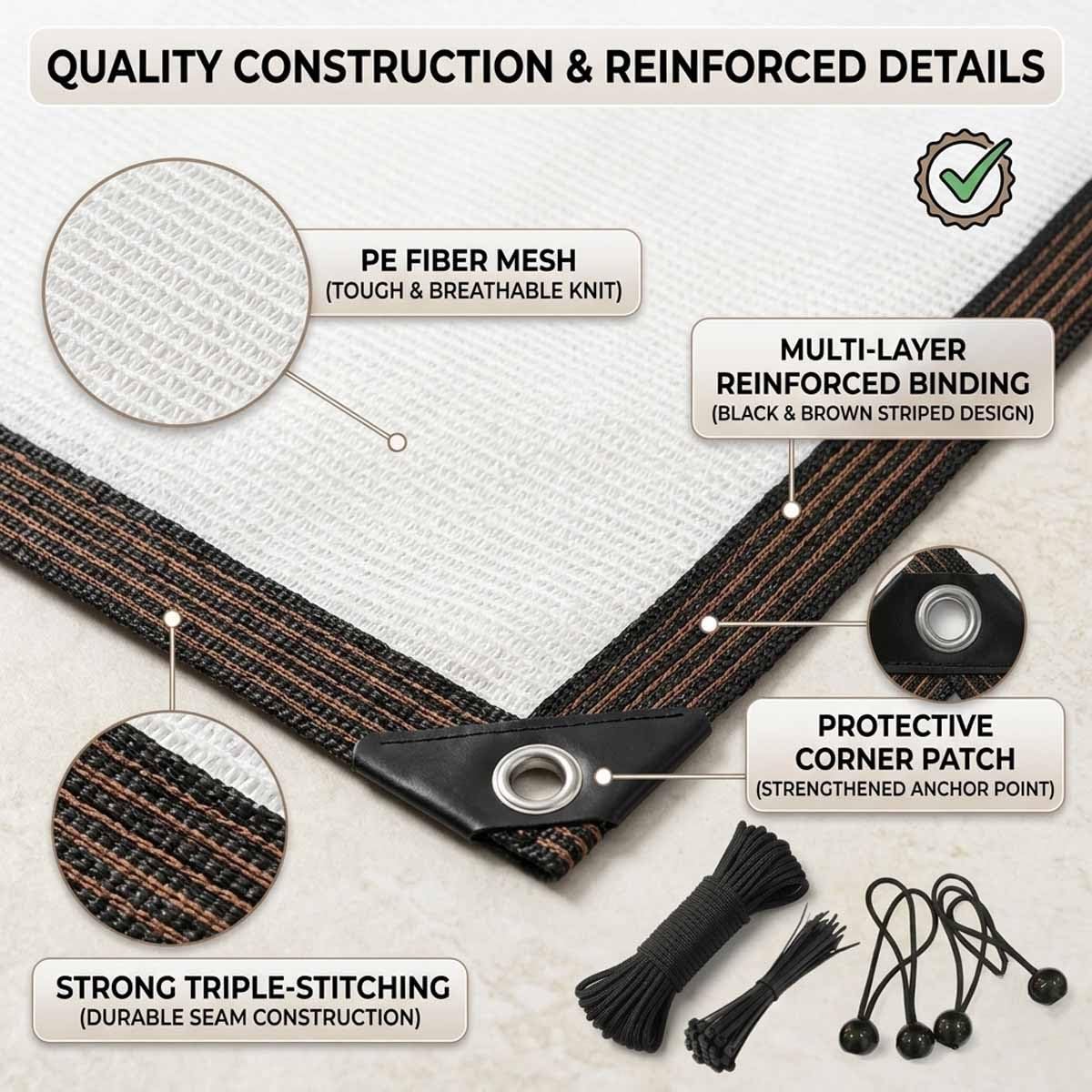 Telo ombreggiante al 55% per serre e patio, in rete traspirante, con occhielli, per pergola, baldacchino, pollaio, cuccia per cani, resistente ai raggi UV (8 x 15 m)
