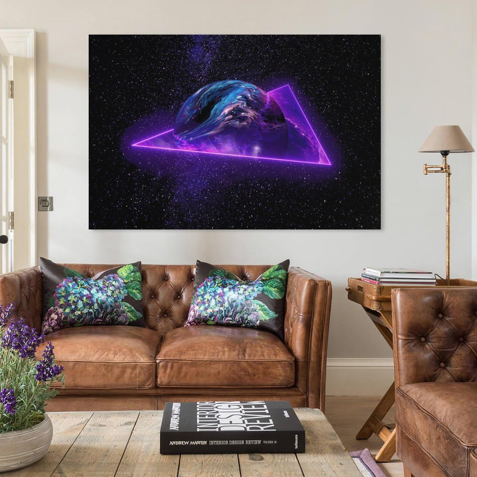 Amazon.co.jp: 絵画 宇宙の三角形と惑星インテリア 絵画 宇宙SFアート
