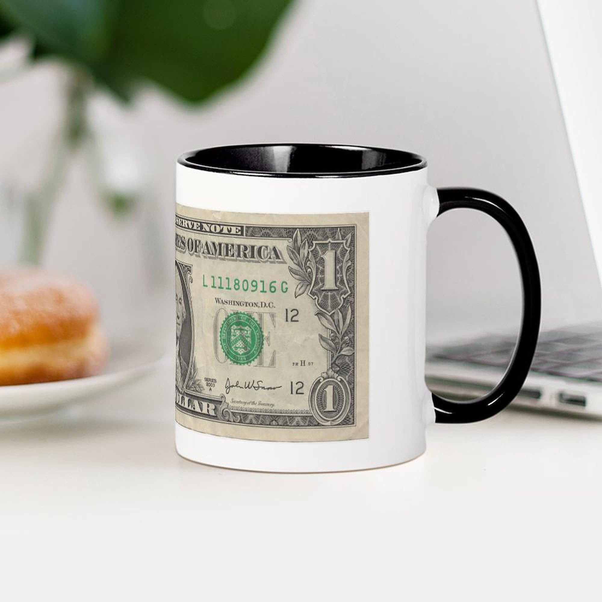 Amazon.com | CafePress Dollar Bill Mug 11 oz (325 ml) Ceramic Coffee Mug: Coffee  Cups & Mugs