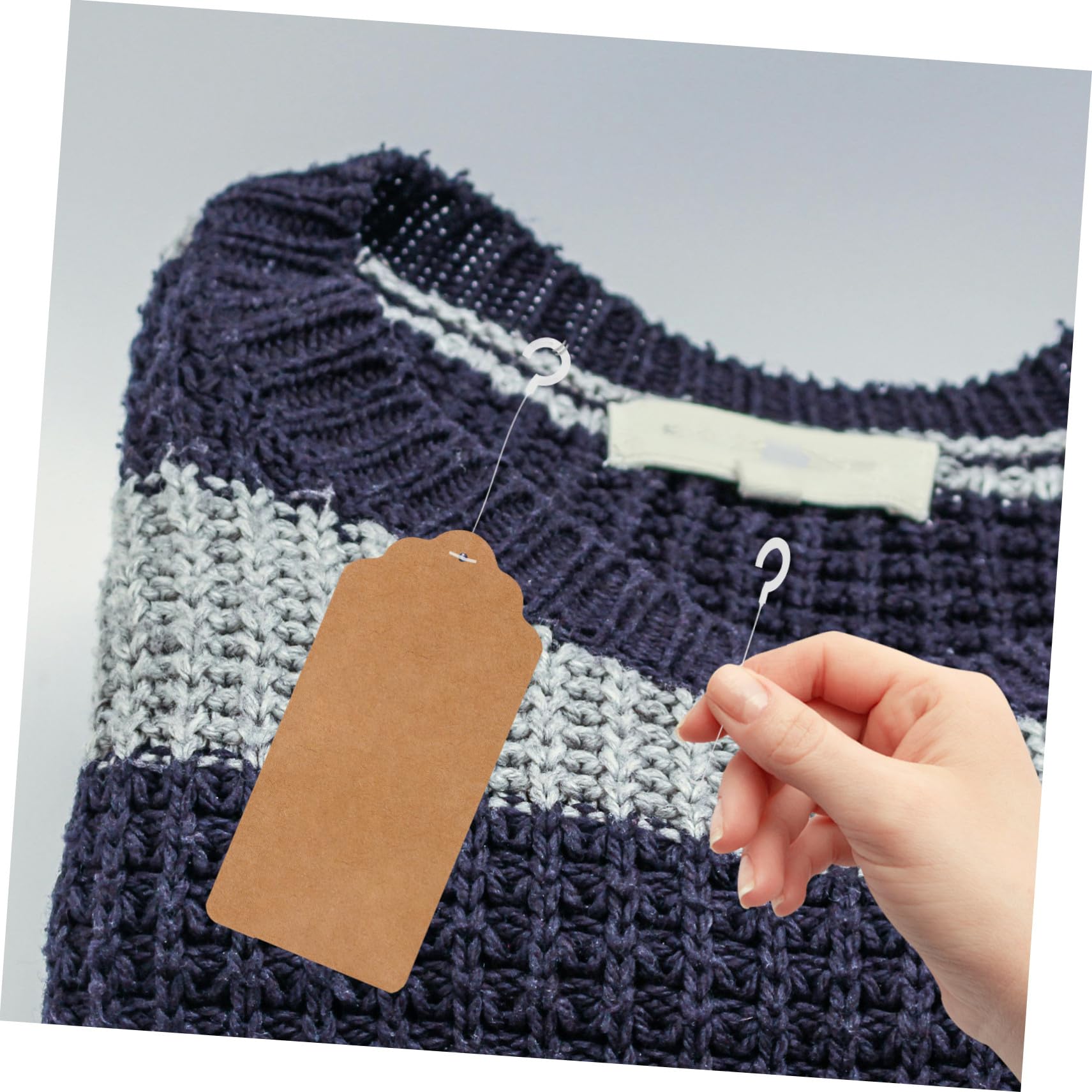 Gatuida 5000 Pezzi Ganci a j Per Etichette Appese Ai Vestiti, Fermagli in Plastica Trasparenti 50mm Per Cartellini Prezzi, Accessori Versatili Per Abbigliamento T-shirt, Abiti e Pantaloni