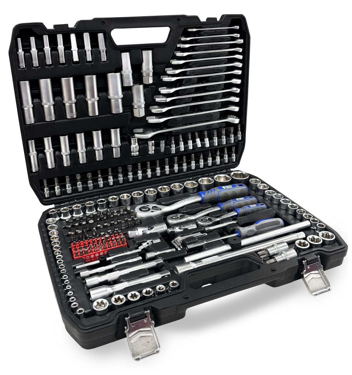 Autojack 216 Piece Socket Set, 1/2" 3/4" 1/4" Drive Bits, Torx Screwdriver Ratchet Wrench