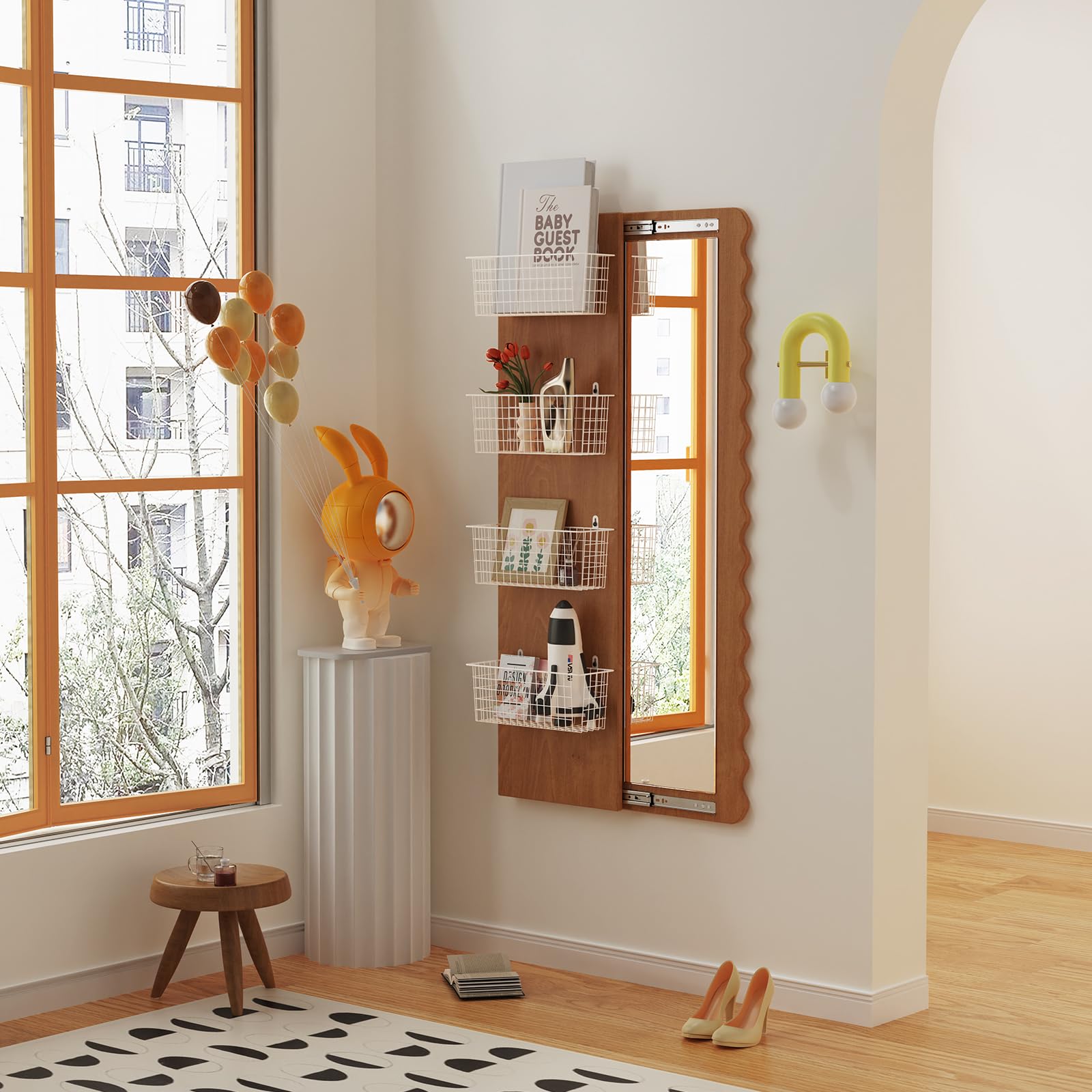 MaraFansie Cesta de alambre extra grande, 2 unidades, organizador de pared para armario, cesta de almacenamiento, estantes montados en la pared, decoración rústica de granja para el hogar, cocina