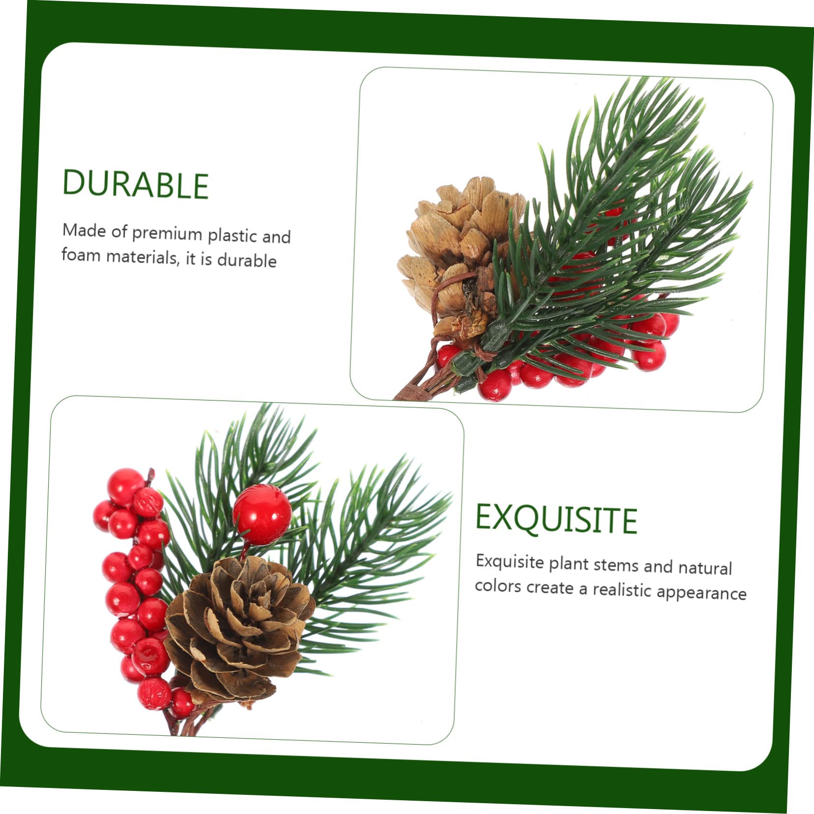 Abaodam 50piezas Ramas De Artificiales De Navidad De Decoración Frutos Rojos para Fotografía y Escenarios Adorno Festivo para Casa Cafetería y Restaurante