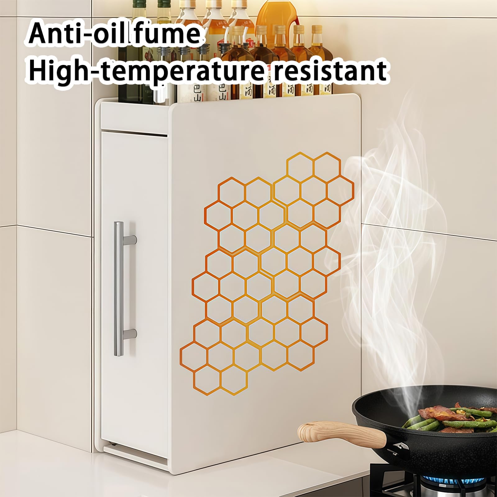 Estante de especias para condimentos, estante de almacenamiento de metal resistente de 2/3 niveles con cajón, organizador vertical deslizante para condimentos y especias de cocina