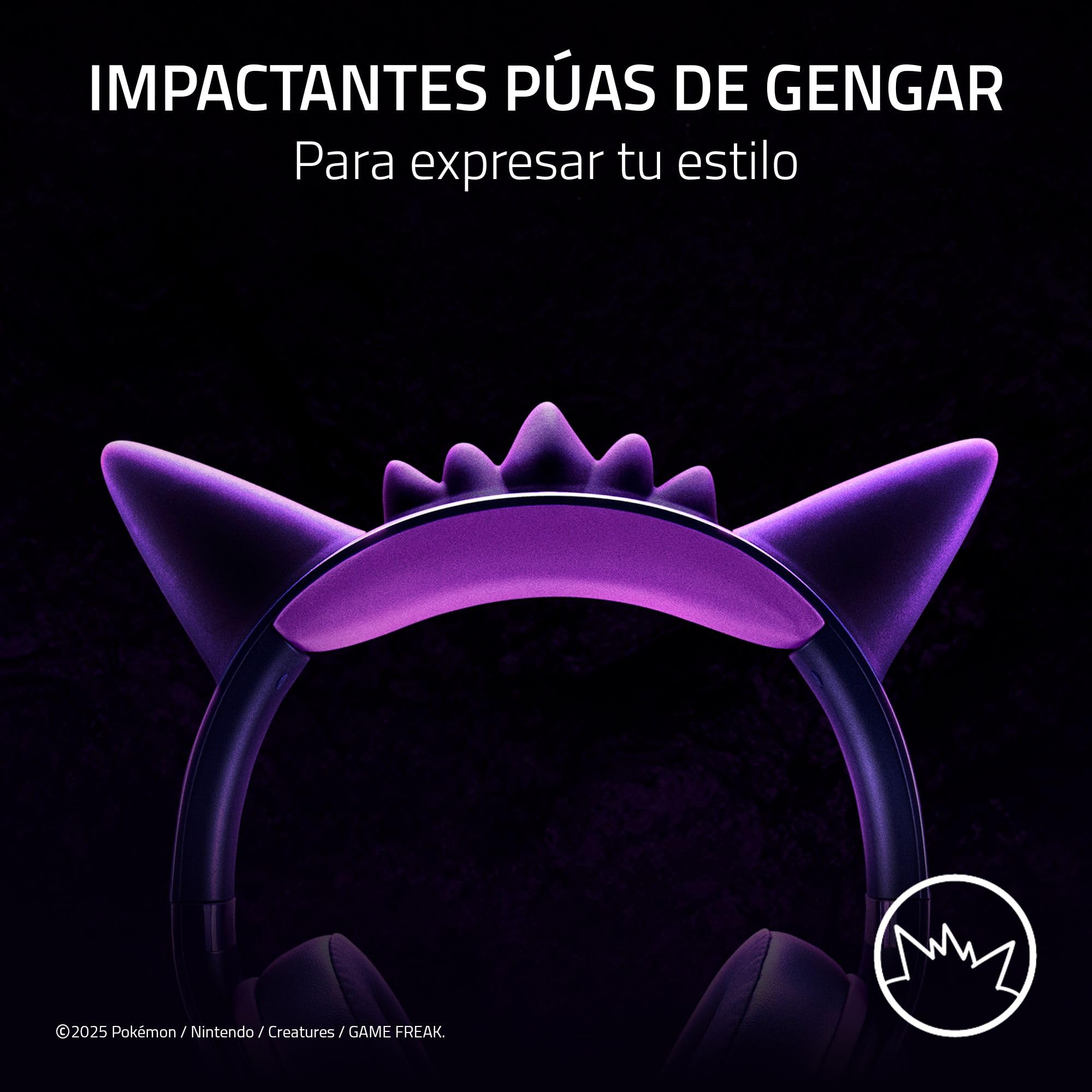 Razer Kraken Kitty V2 Edición Gengar Pokémon - Auriculares USB Púas de Gengar - iluminación reactiva al stream - micrófono cardioide HyperClear - TriForce 40mm | Morado