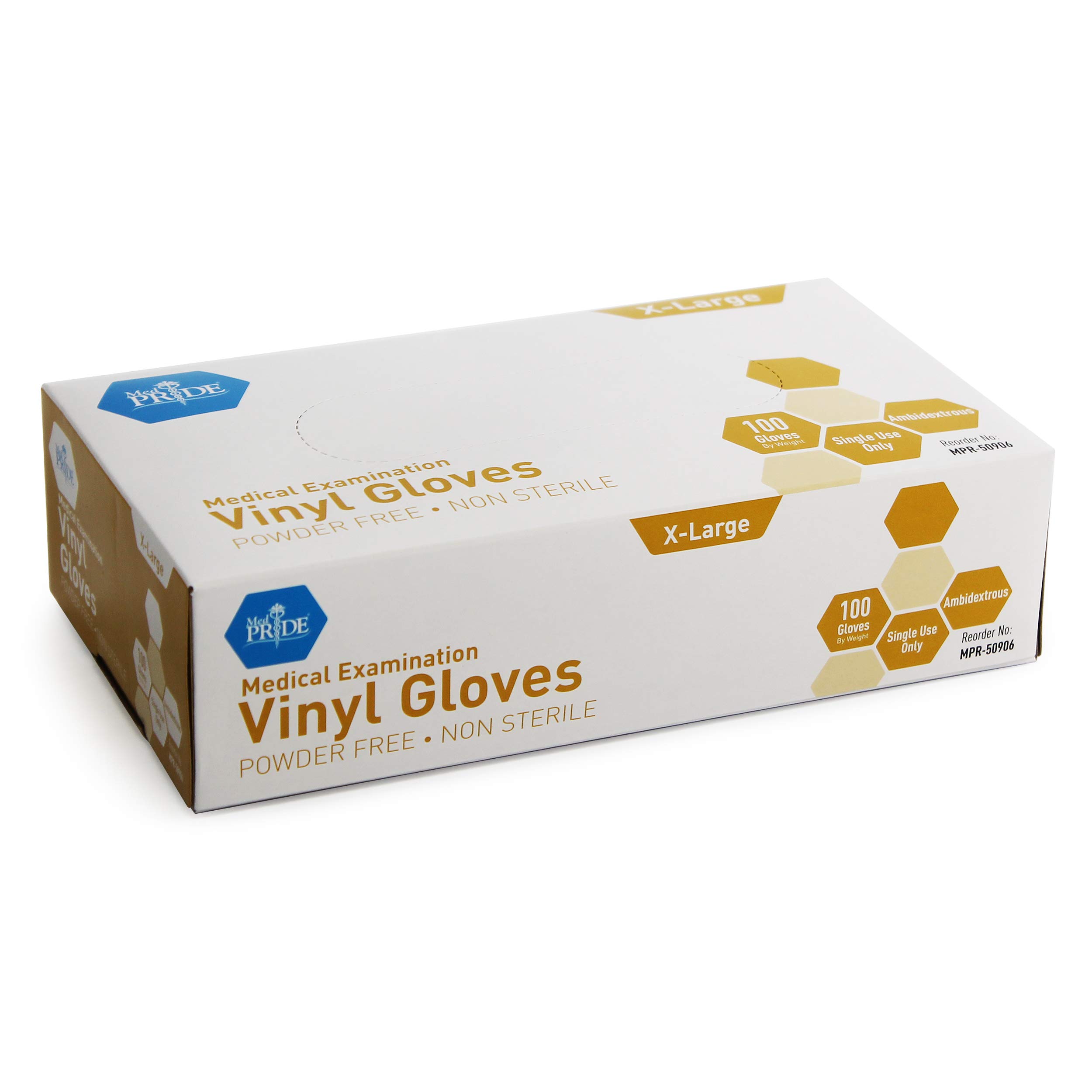 MED PRIDE Medpride Medical Vinyl Examination Gloves