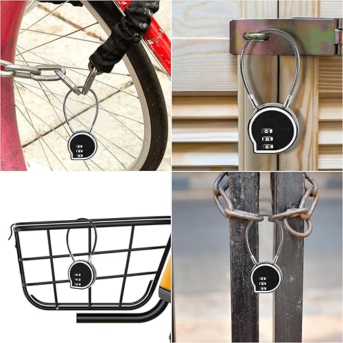 Miniatura 5 de Paquete de 2 cerraduras resistentes de combinación de 3 dígitos, candados de aleación de zinc para casillero de gimnasio, cerraduras de gabinete,