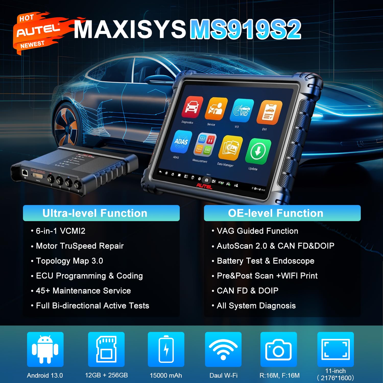 Amazon.co.jp: Autel MaxiSys MS919 S2 診断スキャナー 6イン1 VCMI2