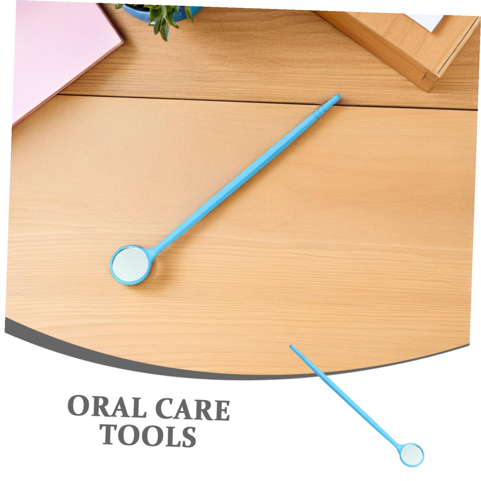 Specchietto Orale Monouso 100 Pezzi in Plastica per Uso Domestico | Riflesso dei Denti, Retrazione di Guance e Lingua, Colore Blu, Confezione da Cento Pezzi