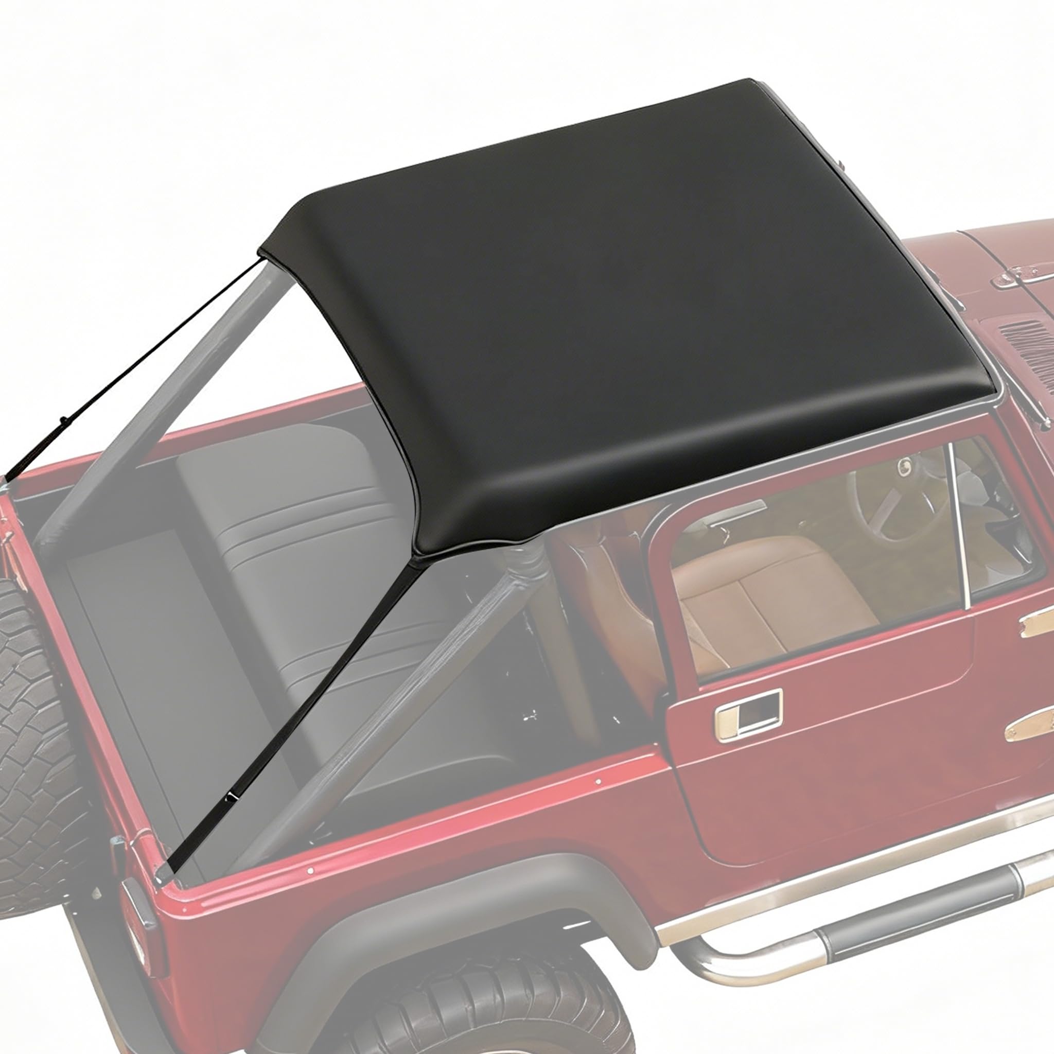 Bikini Top for Jeep CJ7, CJ8 & YJ Models, Reinforced Stitching, Heavy-Duty Sun Shade & Soft Top Replacement Cover for '76-86 CJ7, '81-85 Scrambler CJ8 & '87-91 Wrangler YJ Models