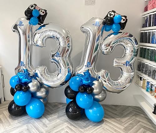 Miniatura 6 de Globos gigantes de 40 pulgadas de color plateado con el número 13, gigantes, gigantes, enormes de aluminio de Mylar de 13 o 31, globos digitales de