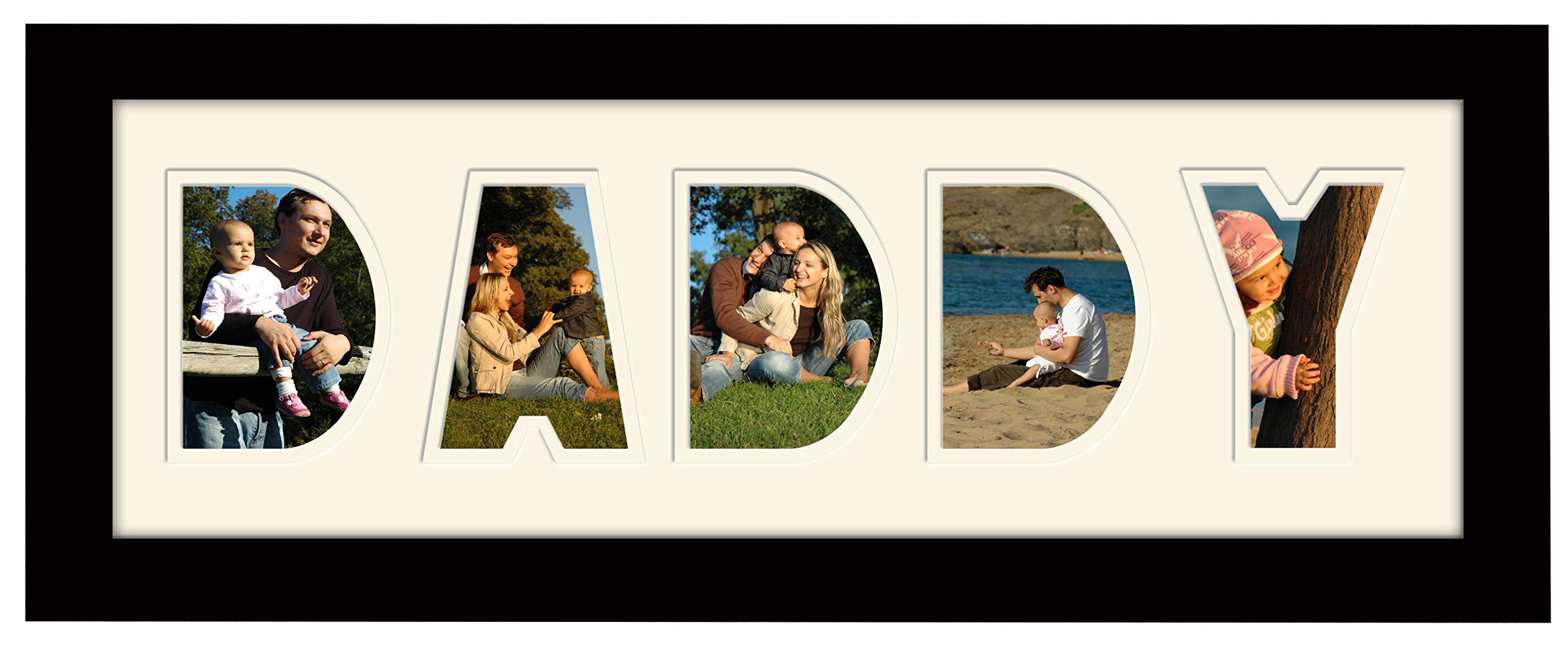 Photos In A Word Black Finish Frame Cream Mount (Plain) Daddy Photo Frame Thank The Stars Letters Cut Out Using Quality Board 897A (Black Finish Frame Cream Mount (Plain))