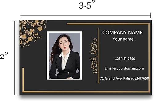 Miniatura 4 de 200500 tarjetas de visita personalizadas (añade imagen o logotipo), tarjeta de visita de papel recubierto grueso impresión de doble cara - 2 x 3.5