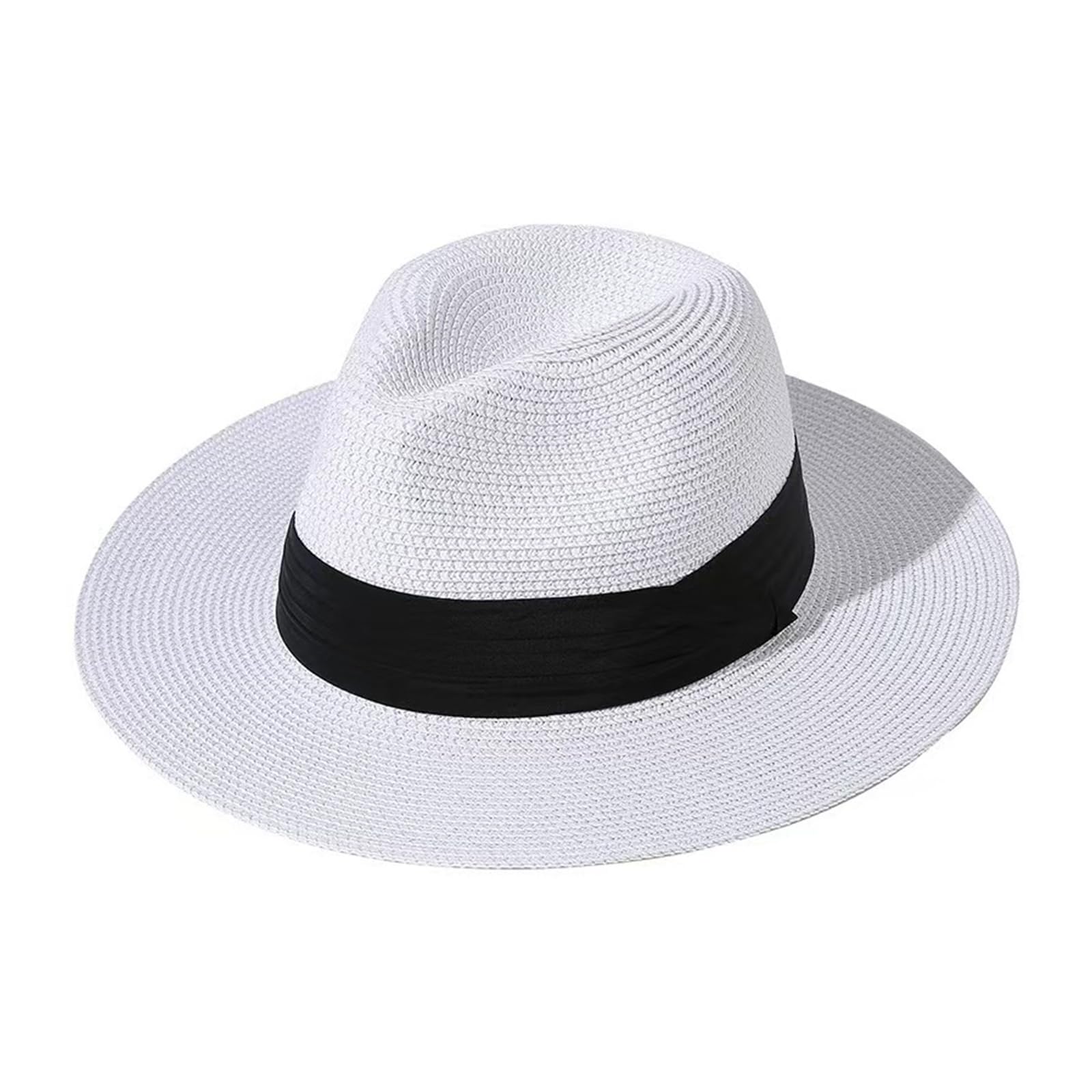 CAZSTYK Straw Hat Sun Protective Hat Wide Brims with Ribbon Band Beach Vacation Adult Photography Headpiece Women Wide Brims Sun