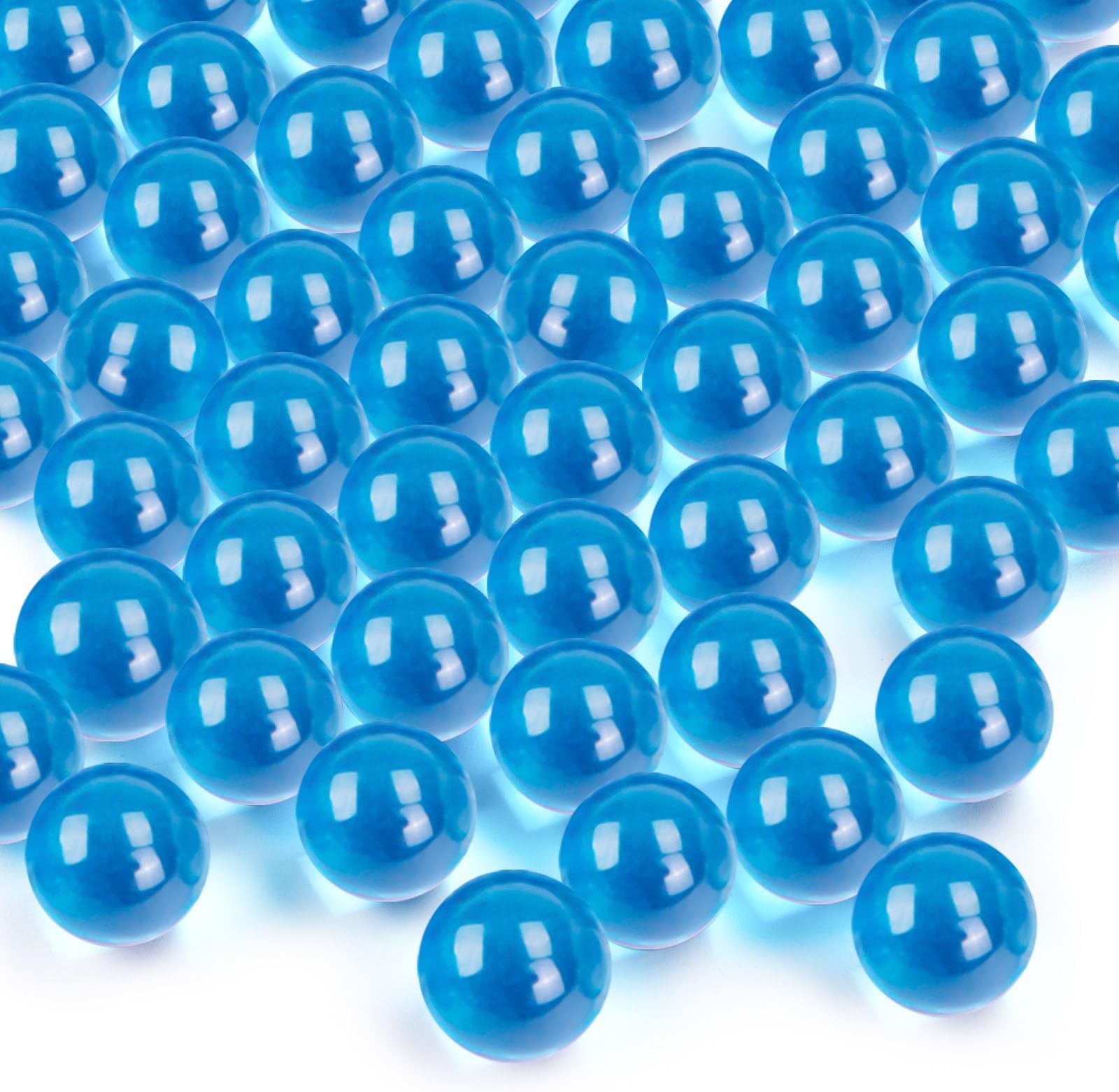 FUTUREPLUSX Light Blue Glass Marbles, 1LB Vase Fillers Marbles Glass Beads for Aquarium Fish Tank Decoration