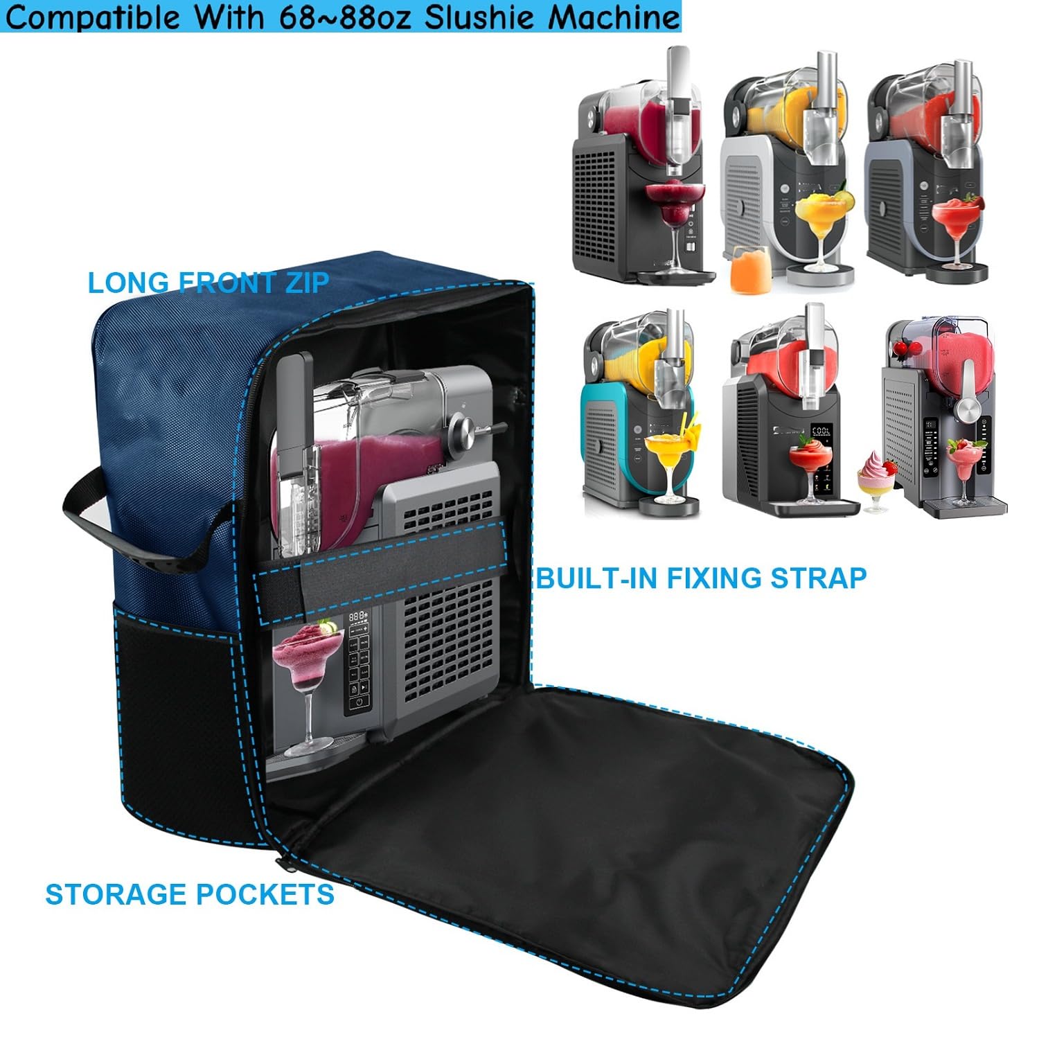 Sac De Transport Pour Machine à Smoothie/slush - 44x26x10 Cm, Oxford 600D, Rembourré - Pour Camping, Fêtes, Extérieur