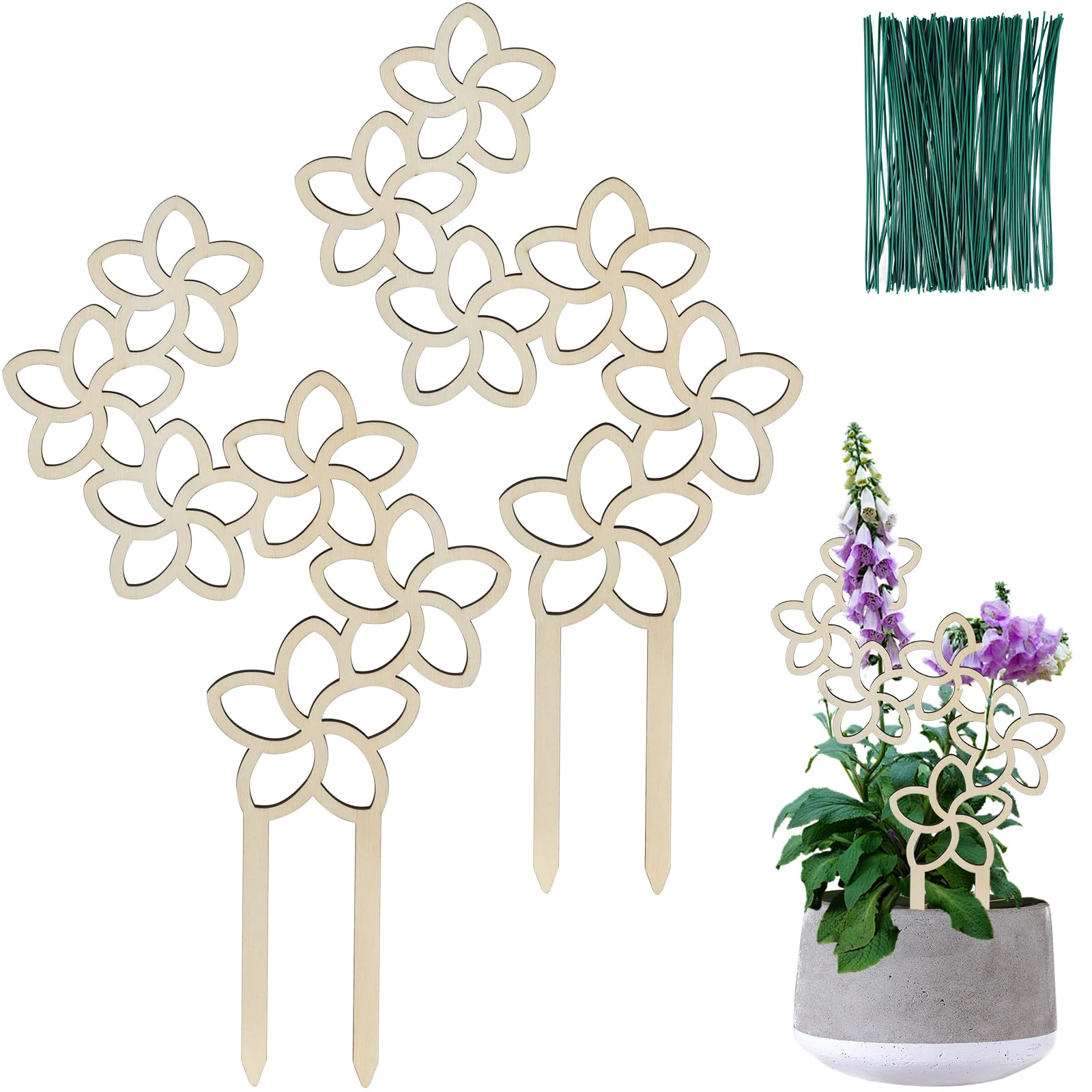 13 Inch Indoor Plant Trellis for Climbing Plants,Small Garden Trellis for Potted Plants,with Moisture-Proof Layer Plant Stakes for Indoor Plants Accessories Hoya,Flower,Monste (Frangipani)