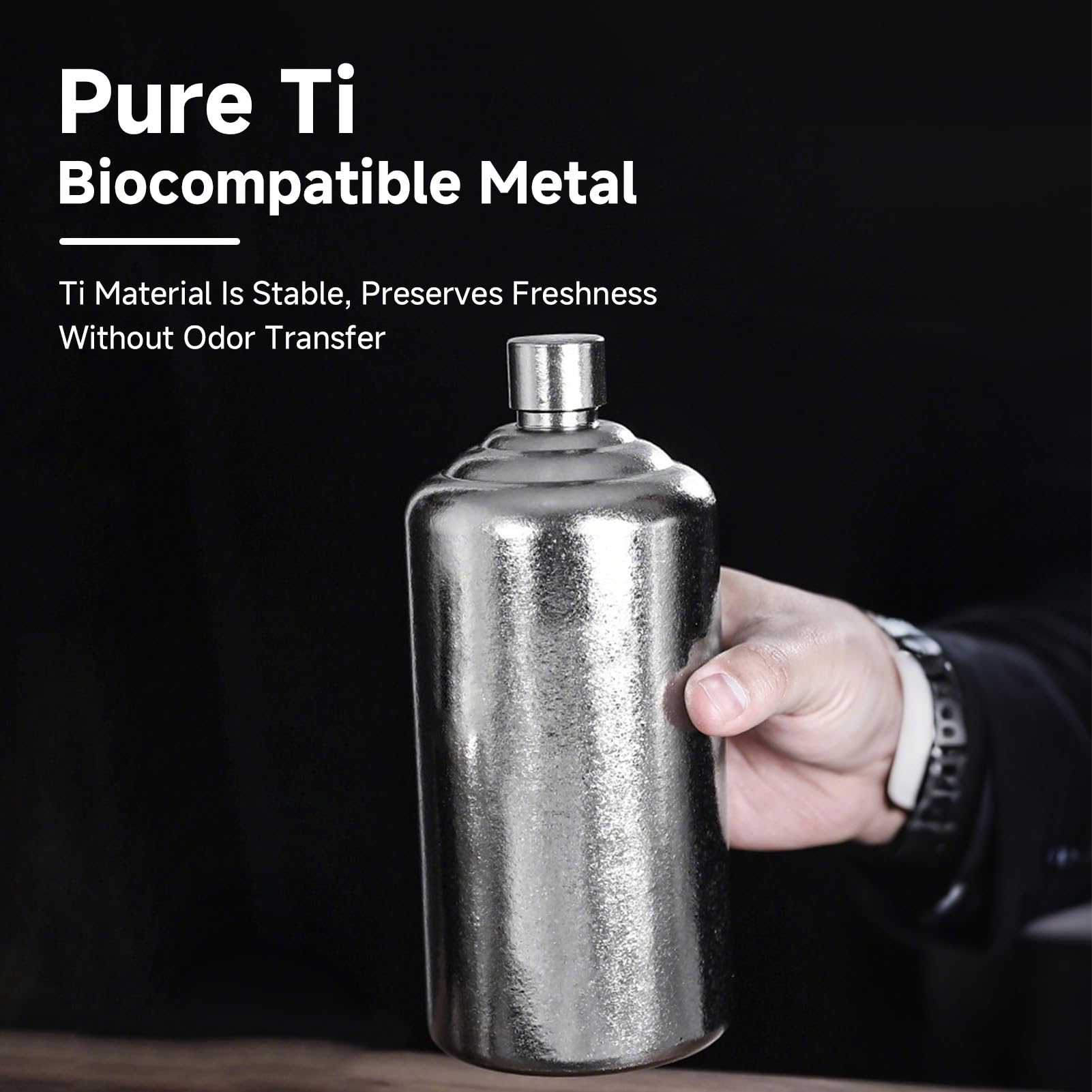Buachois Flacon à Whisky en Titane Portable pour Voyage (1000ml)