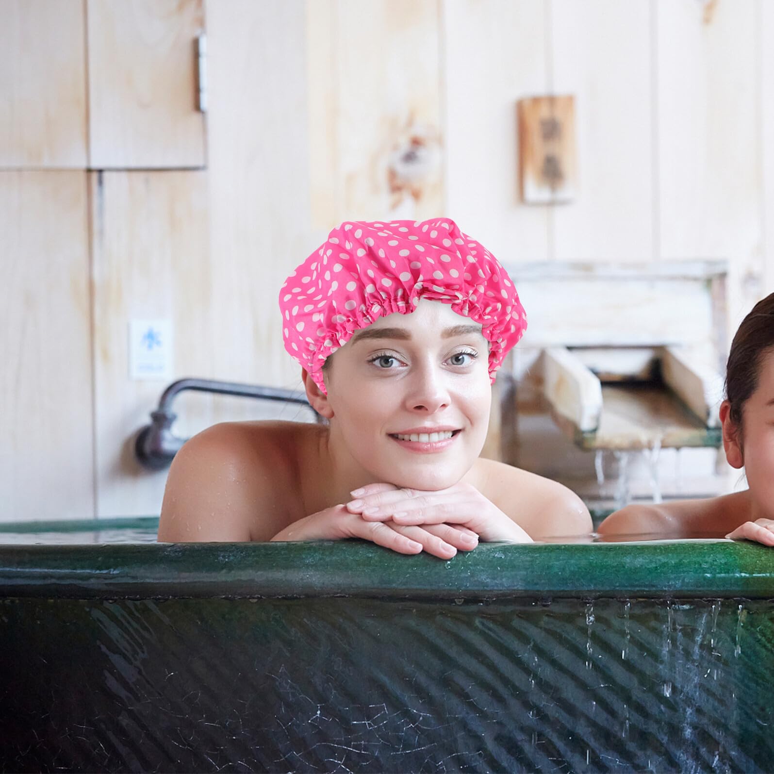 VICASKY 2 Stück-pack Stylische Duschhauben aus Eva Doppellagig für Damen für Baden